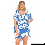 Back From Bali Womens Boho Plus Size Swimsuit Cover Up Hibiscus Floral Print High-Low Short Beach Tunic Indigo B07NQ1TP19